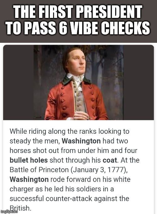 VIBE CHECK VIBE CHECK | THE FIRST PRESIDENT TO PASS 6 VIBE CHECKS | image tagged in vibe check | made w/ Imgflip meme maker