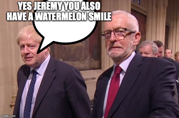 grimacing Jeremy | YES JEREMY YOU ALSO HAVE A WATERMELON SMILE | image tagged in brexit | made w/ Imgflip meme maker