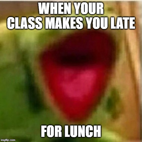 class | WHEN YOUR CLASS MAKES YOU LATE; FOR LUNCH | image tagged in ahhhhhhhhhhhhh,funny,memes,lunch,class | made w/ Imgflip meme maker