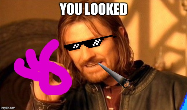 One Does Not Simply | YOU LOOKED | image tagged in memes,one does not simply | made w/ Imgflip meme maker