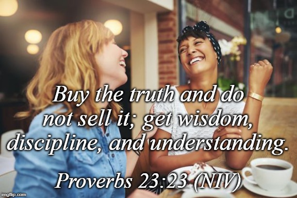 Buy the truth and do not sell it; get wisdom, discipline, and understanding. Proverbs 23:23 (NIV) | made w/ Imgflip meme maker