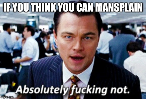 absolutely not | IF YOU THINK YOU CAN MANSPLAIN | image tagged in absolutely not | made w/ Imgflip meme maker