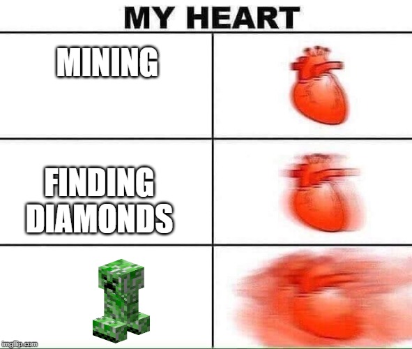 My heart | MINING; FINDING DIAMONDS | image tagged in my heart | made w/ Imgflip meme maker