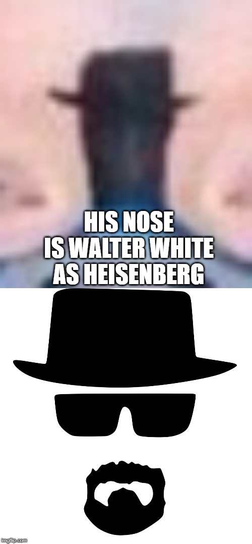 HIS NOSE IS WALTER WHITE AS HEISENBERG | made w/ Imgflip meme maker