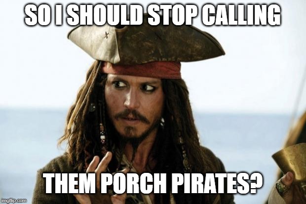 Jack Sparrow Pirate | SO I SHOULD STOP CALLING; THEM PORCH PIRATES? | image tagged in jack sparrow pirate | made w/ Imgflip meme maker