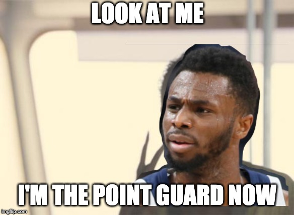 LOOK AT ME; I'M THE POINT GUARD NOW | image tagged in timberwolves | made w/ Imgflip meme maker
