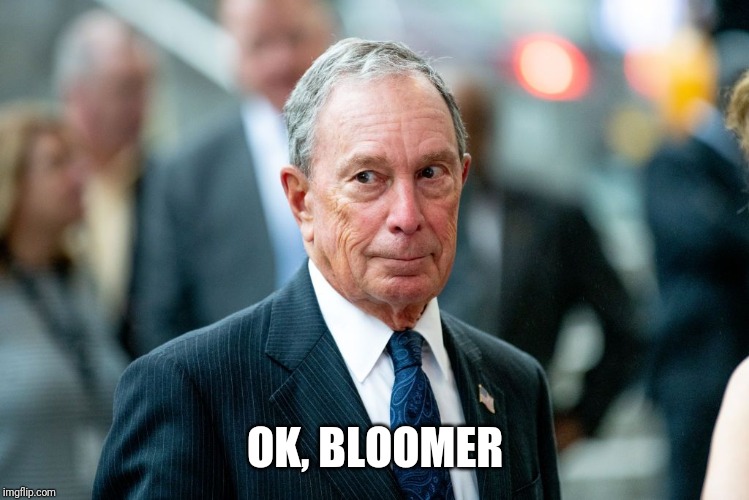 Ok Bloomer | OK, BLOOMER | image tagged in ok boomer,bloomberg,election 2020,one percent | made w/ Imgflip meme maker