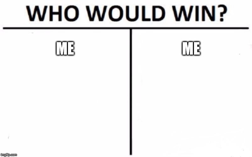 Who Would Win? Meme | ME; ME | image tagged in memes,who would win | made w/ Imgflip meme maker