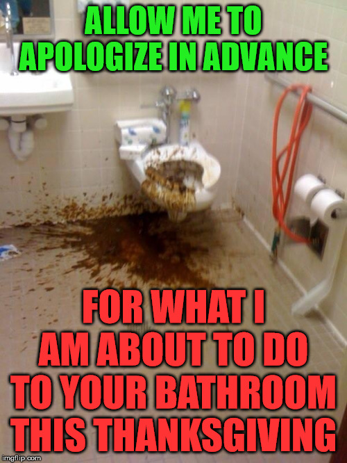 Make sure your turkey is cooked fully. | ALLOW ME TO APOLOGIZE IN ADVANCE; FOR WHAT I AM ABOUT TO DO TO YOUR BATHROOM THIS THANKSGIVING | image tagged in girls poop too | made w/ Imgflip meme maker