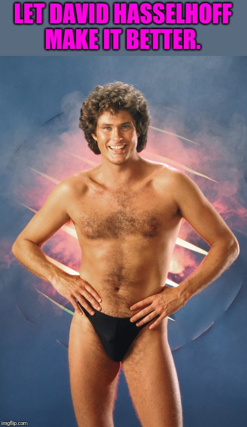 LET DAVID HASSELHOFF MAKE IT BETTER. | made w/ Imgflip meme maker