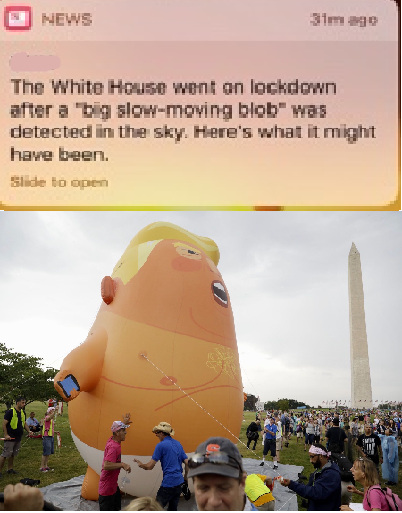 High Quality Trump Balloon causes Lockdown Blank Meme Template