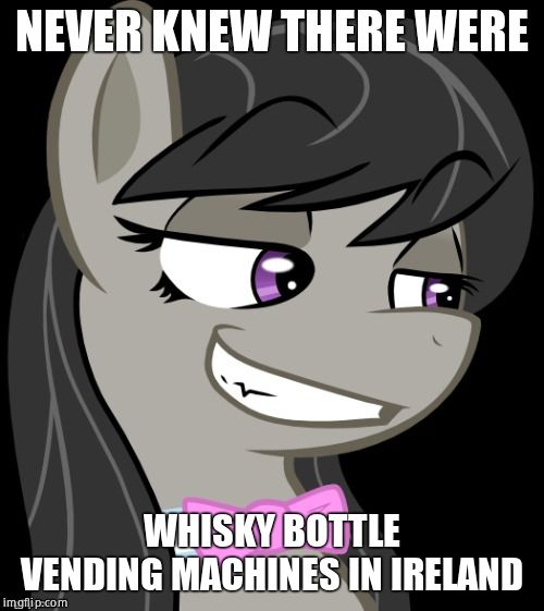 Octavia_Melody's Desire | NEVER KNEW THERE WERE WHISKY BOTTLE VENDING MACHINES IN IRELAND | image tagged in octavia_melody's desire | made w/ Imgflip meme maker