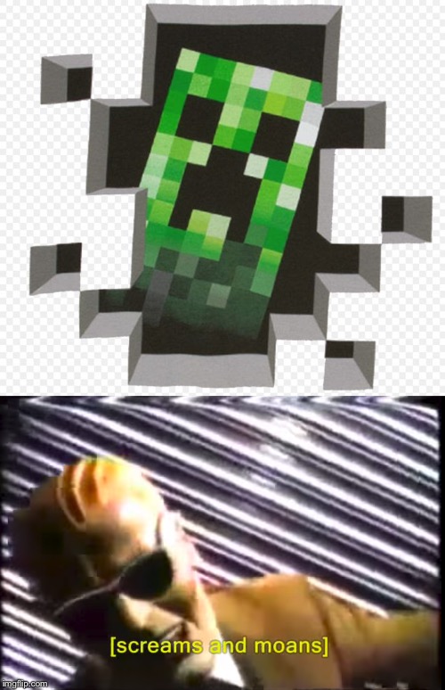 image tagged in minecraft creeper,max headroom incident | made w/ Imgflip meme maker
