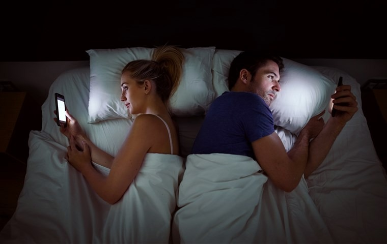 Couple Phone Bed Blank Meme Template