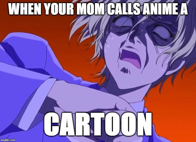 HOW DARE YOU - ANIME MEME | WHEN YOUR MOM CALLS ANIME A; CARTOON | image tagged in how dare you - anime meme | made w/ Imgflip meme maker