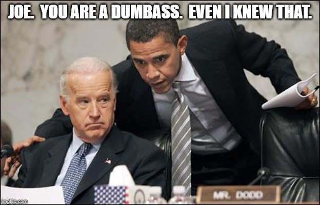 Obama coaches Biden | JOE.  YOU ARE A DUMBASS.  EVEN I KNEW THAT. | image tagged in obama coaches biden | made w/ Imgflip meme maker