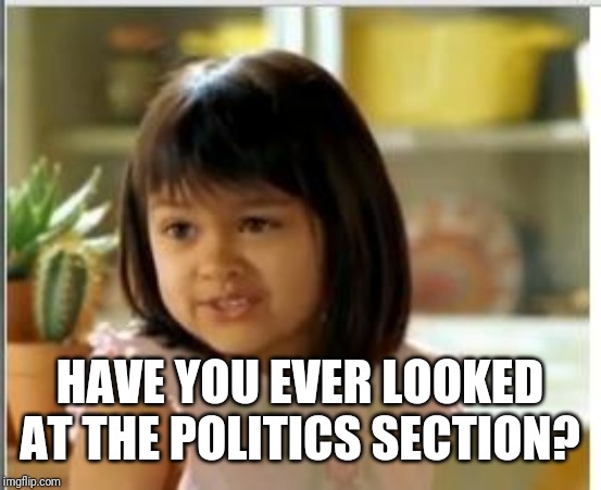 Why not both | HAVE YOU EVER LOOKED AT THE POLITICS SECTION? | image tagged in why not both | made w/ Imgflip meme maker