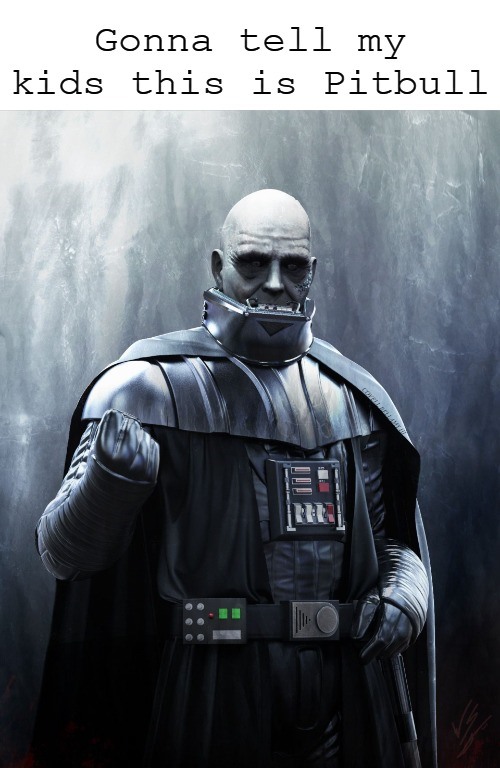 Darth Vader No Helmet Tell My Kids Pitbull Blank Meme Template