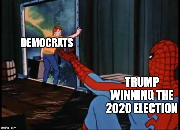 Spiderman Suicide Kid | DEMOCRATS; TRUMP WINNING THE 2020 ELECTION | image tagged in spiderman suicide kid | made w/ Imgflip meme maker