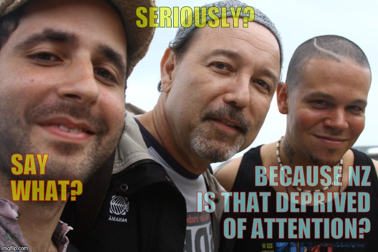 SERIOUSLY? BECAUSE NZ IS THAT DEPRIVED OF ATTENTION? SAY WHAT? | made w/ Imgflip meme maker