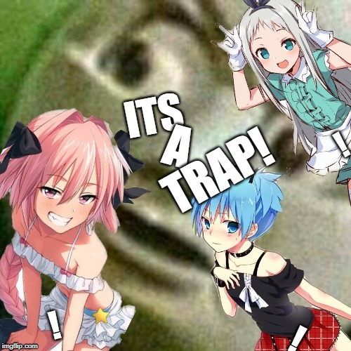 It's a Trap! | ITS; A; ! TRAP! ! ! | image tagged in anime,trap,its a trap | made w/ Imgflip meme maker