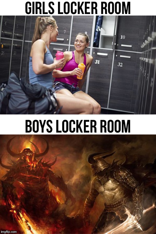 image tagged in girls vs boys locker room | made w/ Imgflip meme maker