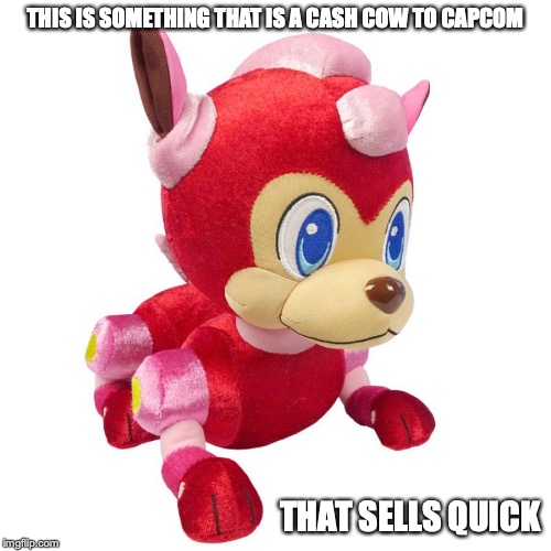 Rush Plushie | THIS IS SOMETHING THAT IS A CASH COW TO CAPCOM; THAT SELLS QUICK | image tagged in plush,rush,megaman,memes | made w/ Imgflip meme maker