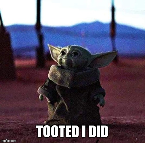 Baby Yoda | TOOTED I DID | image tagged in baby yoda,star wars,yoda | made w/ Imgflip meme maker