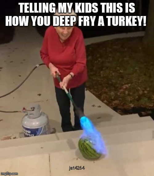 Deep fry | TELLING MY KIDS THIS IS HOW YOU DEEP FRY A TURKEY! jat4264 | image tagged in deep fried turkey,telling my kidd,wayermelon,wedemboys | made w/ Imgflip meme maker