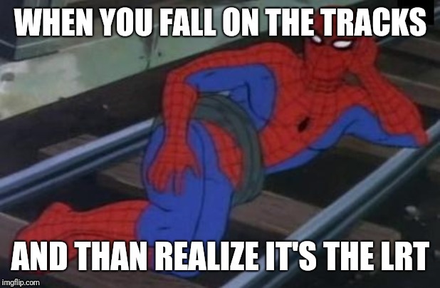 Lrt | image tagged in spiderman,i like trains | made w/ Imgflip meme maker