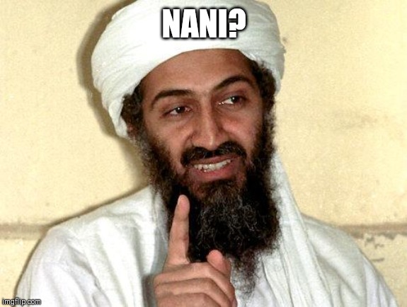Osama bin Laden | NANI? | image tagged in osama bin laden | made w/ Imgflip meme maker