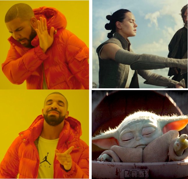 High Quality Drake Hotline Bling Baby Yoda Blank Meme Template