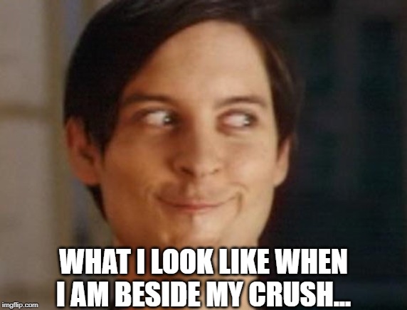 Spiderman Peter Parker Meme | WHAT I LOOK LIKE WHEN I AM BESIDE MY CRUSH... | image tagged in memes,spiderman peter parker | made w/ Imgflip meme maker