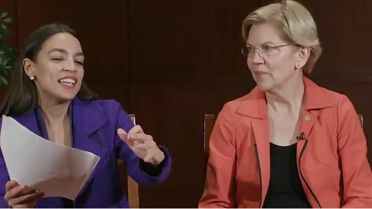 AOC and Elizabeth Warren Blank Meme Template