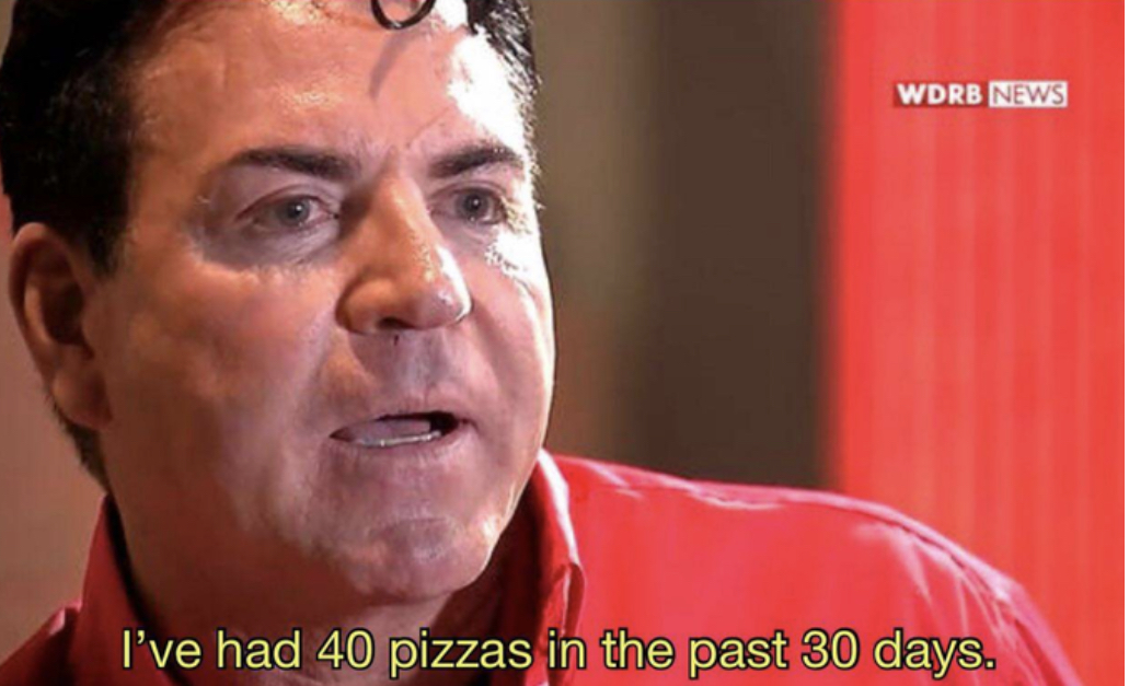 40 pizzas 30 days Blank Meme Template