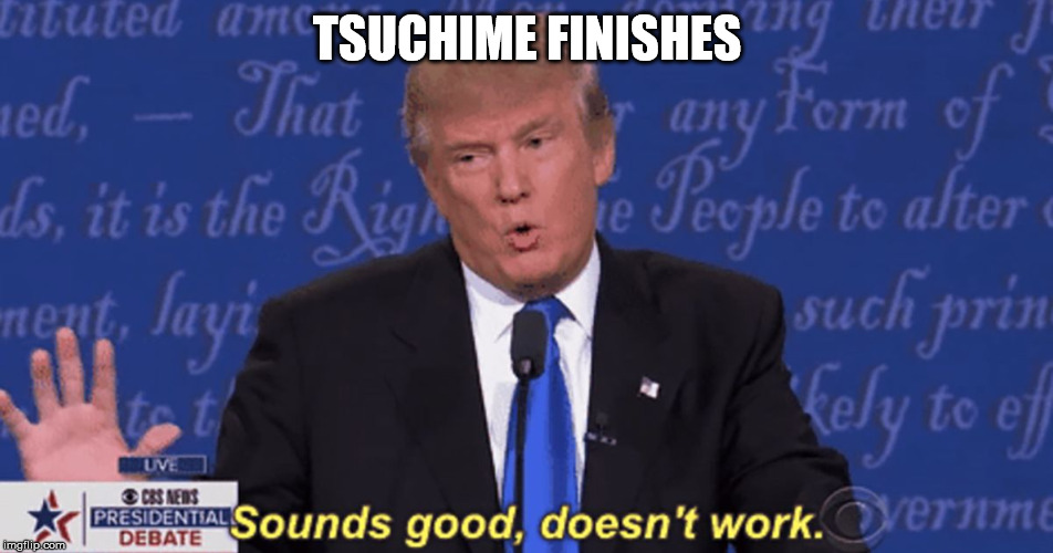 Sounds good, doesn't work. | TSUCHIME FINISHES | image tagged in sounds good doesn't work,chefknifememes | made w/ Imgflip meme maker