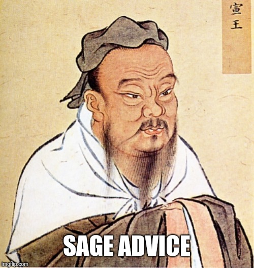 wise confusius | SAGE ADVICE | image tagged in wise confusius | made w/ Imgflip meme maker