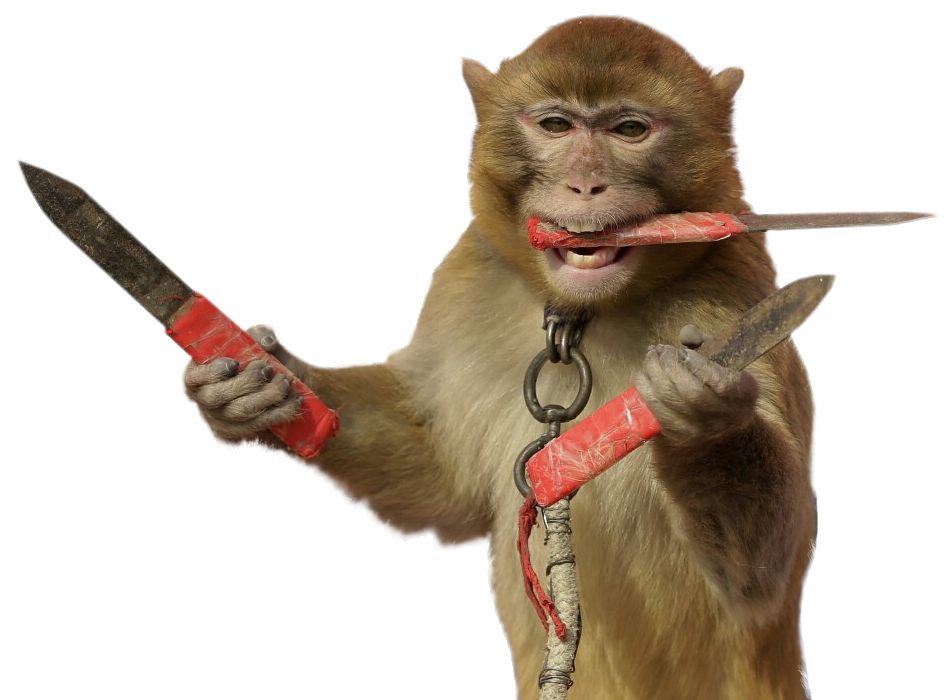High Quality monkey with knives Blank Meme Template