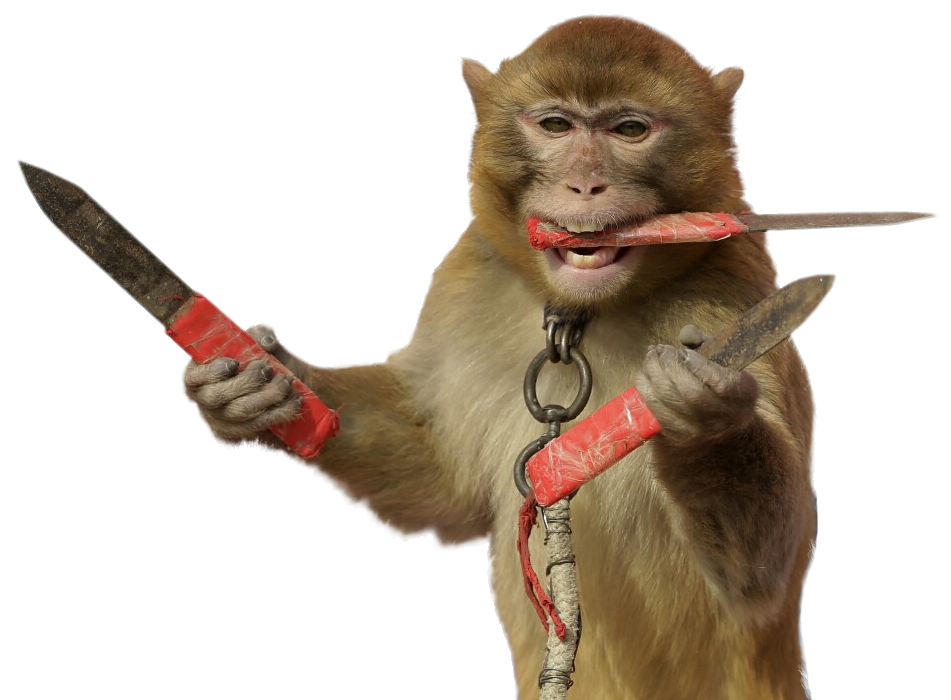 High Quality monkey with knives Blank Meme Template