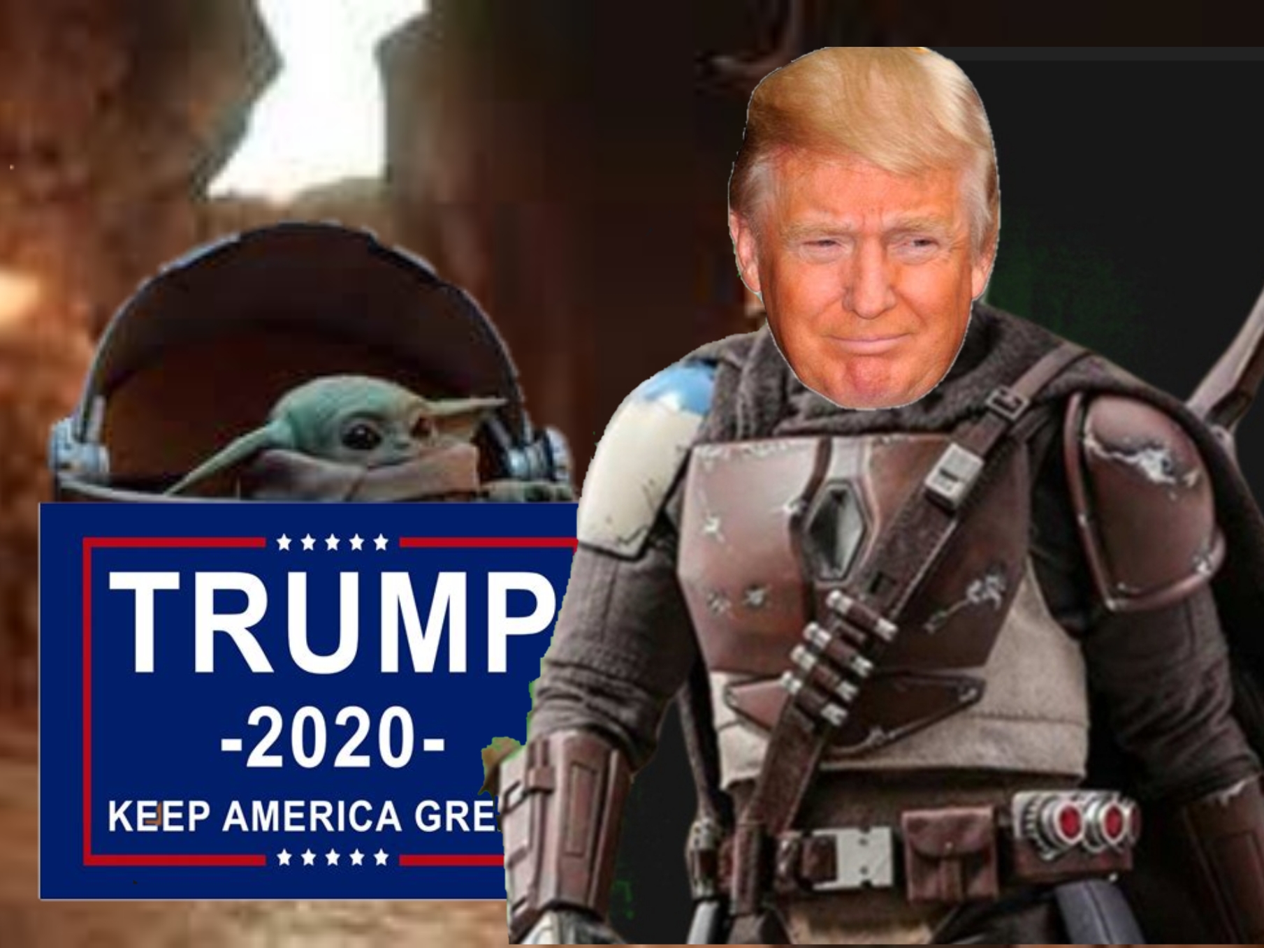 Baby Yoda for Trump Blank Meme Template