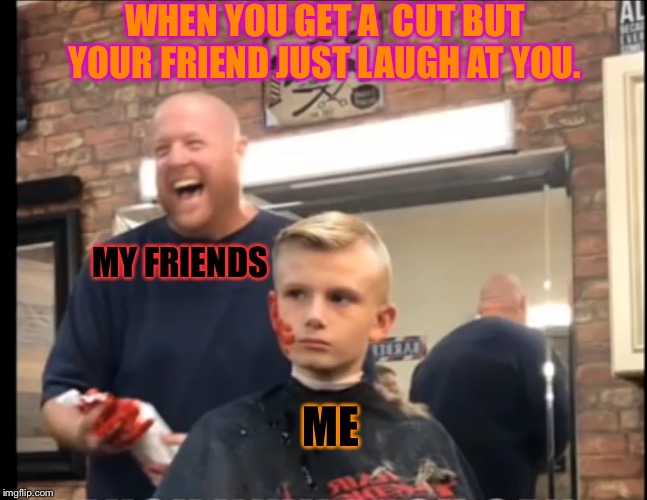 Sympathy doesn't exist no more | WHEN YOU GET A  CUT BUT YOUR FRIEND JUST LAUGH AT YOU. MY FRIENDS; ME | image tagged in fun | made w/ Imgflip meme maker