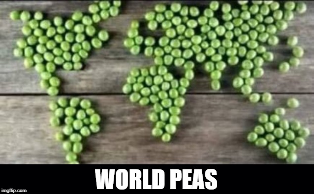WORLD PEAS | image tagged in world peace,peas | made w/ Imgflip meme maker