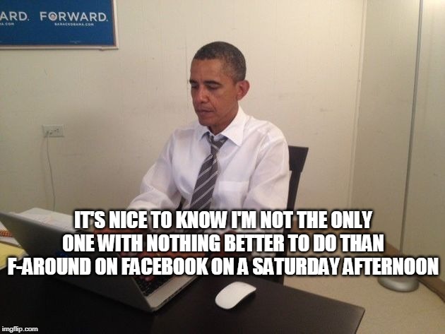 IT'S NICE TO KNOW I'M NOT THE ONLY ONE WITH NOTHING BETTER TO DO THAN F-AROUND ON FACEBOOK ON A SATURDAY AFTERNOON | image tagged in facebook | made w/ Imgflip meme maker