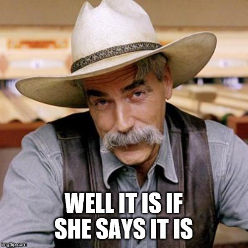 SARCASM COWBOY | WELL IT IS IF SHE SAYS IT IS | image tagged in sarcasm cowboy | made w/ Imgflip meme maker
