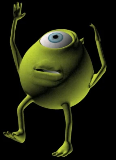 High Quality Mike Wazowski Contemplating Existence Mid-Fall Blank Meme Template