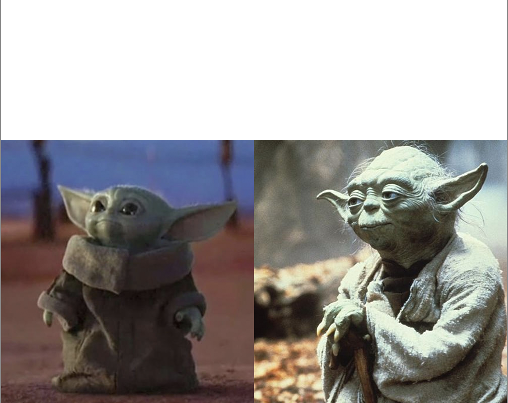 High Quality Baby Yoda Old Yoda Blank Meme Template