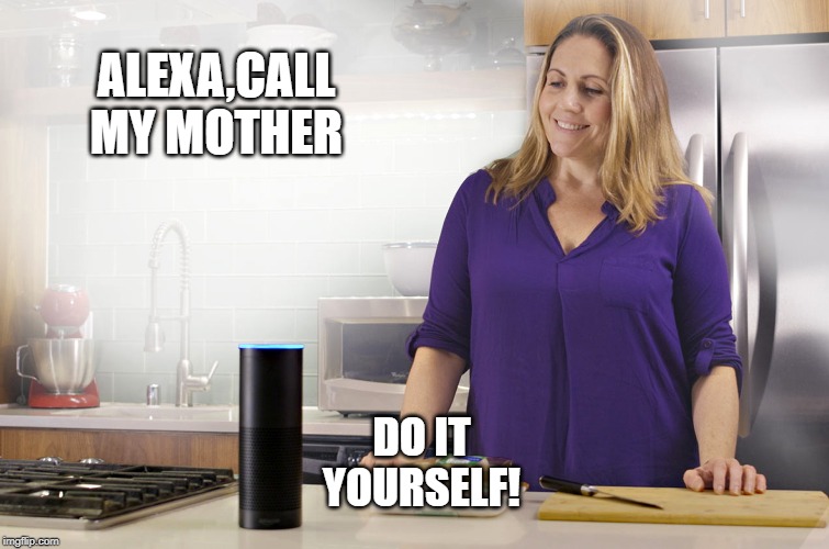ALEXA,CALL MY MOTHER; DO IT YOURSELF! | image tagged in alexa,lazy | made w/ Imgflip meme maker