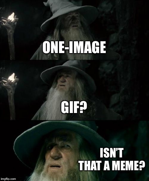 Confused Gandalf Meme | ONE-IMAGE GIF? ISN’T THAT A MEME? | image tagged in memes,confused gandalf | made w/ Imgflip meme maker