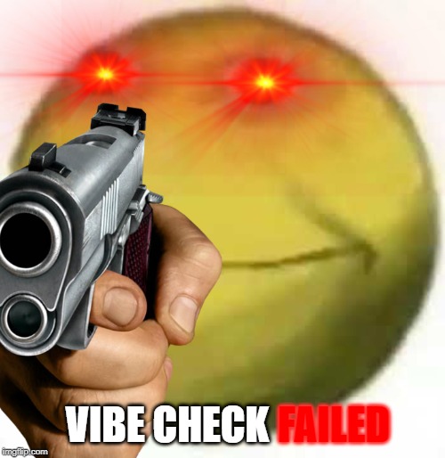 Give me your vibing license. | VIBE CHECK; FAILED | image tagged in vibe check,xok | made w/ Imgflip meme maker