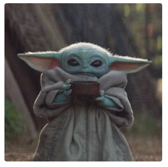 Baby Yoda sippin Tea Blank Meme Template